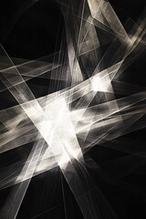Aufkleber - Light beams intersect to form vibrant shapes against a black backdrop
