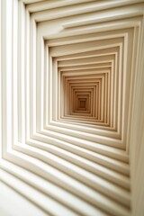 Aufkleber - Abstract architecture background of a white tunnel creating a perspective illusion