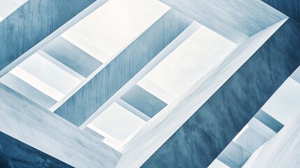 Poster - Modern concrete building with abstract architectural details showcasing geometric lines and shapes