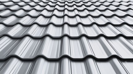 Aufkleber - Metallic roof tiles forming a repetitive design, ideal for architectural concepts