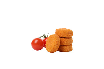 Wall Mural - PNG,Deep-fried fried mozzarella with tomatoes, isolated on white background