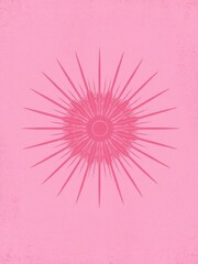 Wall Mural - Grunge pink abstract background with sunburst design, worn, sunburst, vintage