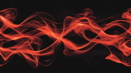 Aufkleber - Dynamic red waves on black background, perfect for conveying tech, energy, and science themes