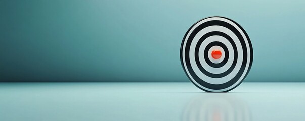 Leinwandbilder - Target is standing on a blue background with a red center