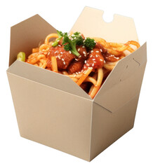 Poster - PNG Noodle box packaging  food gray background studio shot.