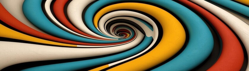 Dynamic spiral motion abstract art digital illustration vibrant colors perspective visual depth