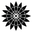 © Tanmoycre8 - Black Silhouette Mandala Design with Intricate Patterns on White Background