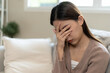 © Shisu_ka - Depression and mental illness. Asian woman disappointed, sad after receiving bad news. Stressed girl confused with unhappy problems, arguing with boyfriend, cry and worry about unexpected pregnancy.