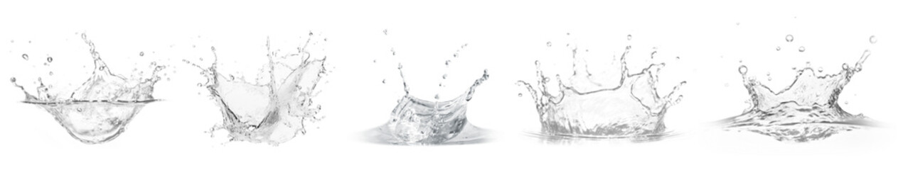 PNG Dynamic water splash sequence, element set on transparent background
