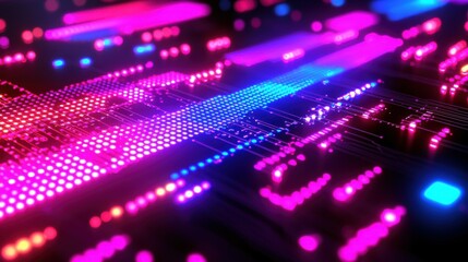 digital programmer crafting secure software systems with abstract code visuals on computer screens. 