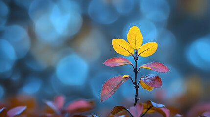 Poster - Autumn leaves, bokeh background, nature, serenity