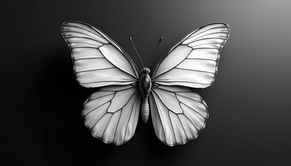 Wall Mural - Monochrome Butterfly Gradient Art