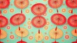 © Pimchada - Vibrant seamless pattern featuring Chinese colorful umbrellas, festive, Chinese, pattern