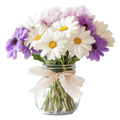 Poster - PNG Daisy flowers purple spring.