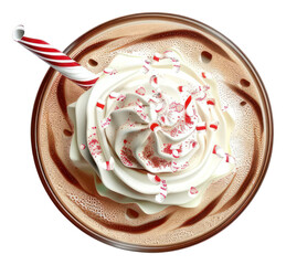 Wall Mural - PNG Peppermint Mocha Espresso Martini dessert coffee cream.