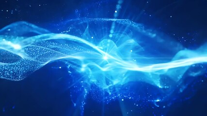 Sticker - A futuristic 4K looping animation showcasing glowing blue energy lights and sparkling particles for visually dynamic and engaging projects