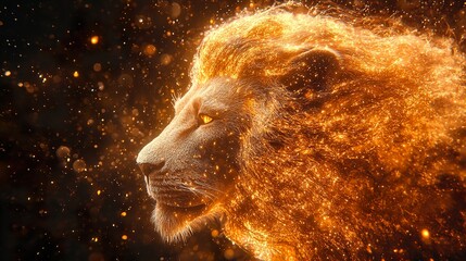Wall Mural - fiery lion's mane