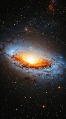 Wall Mural - majestic spiral galaxy with bright core and starry background in deep space exploration