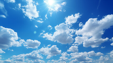 Wall Mural - sky landscape. blue sky with white cloud background. white cloud with blue sky background