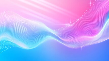 Wall Mural - abstract geometric art with pink and blue hues - a vibrant composition featuring flowing waves in pi