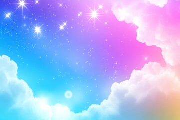 Wall Mural - dreamy clouds and starry sky background - a colorful abstract background featuring vibrant clouds st
