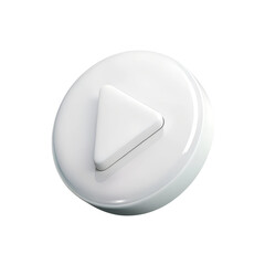 Wall Mural - plastic white 3d icon of player in a minimalistic style for the interface. player concept button