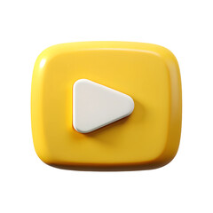 Wall Mural - plastic yellow 3d icon of player in a minimalistic style for the interface. player concept button