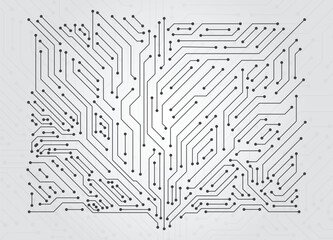 Wall Mural - high tech technology circuit board geometric pattern. abstract digital background with technology ci