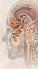 Wall Mural - Detailed Illustration of Otolith Organs within the Human Inner Ear