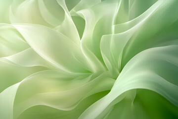 Wall Mural - abstract green fabric: a mesmerizing swirl of translucent green fabric creates an ethereal and elega