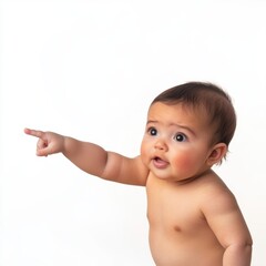 Wall Mural - Funny baby with exaggerated facial expression and gesture