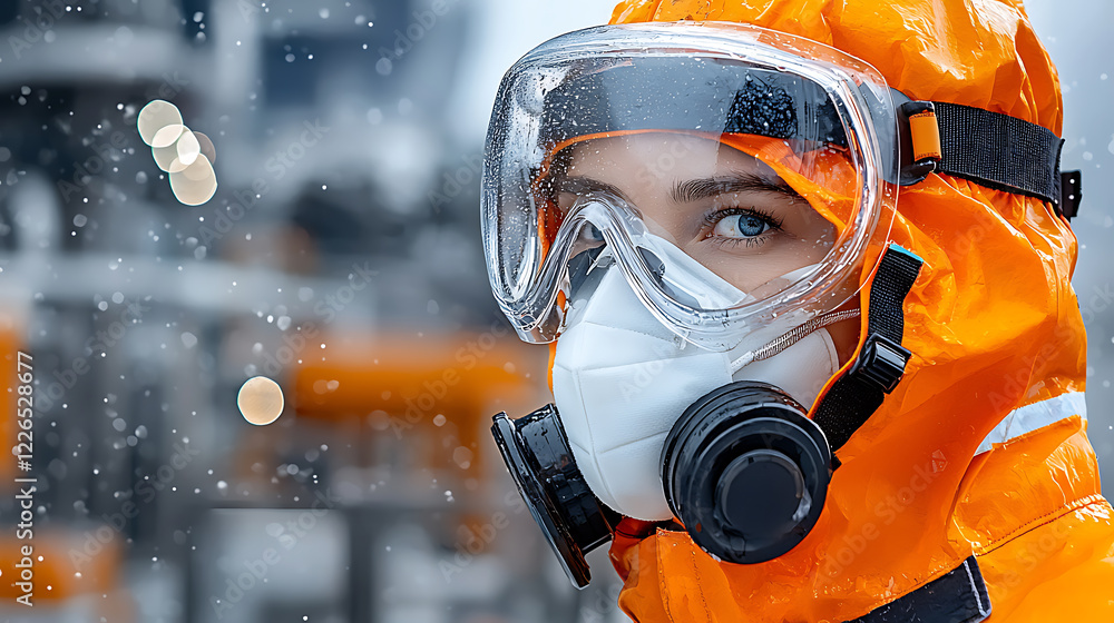 Hazardous material handling training industrial facility portrait urban ...