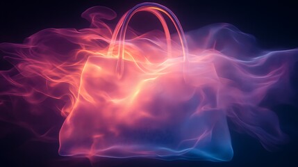 Sticker - Elegant Handbag Enveloped In Glowing Abstract Vapor