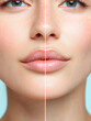 © Bohdan - Side-by-side comparison of lip beauty enhancement results