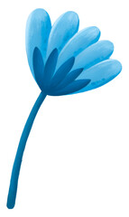 Wall Mural - Blue flower png sticker, botanical illustration, transparent background