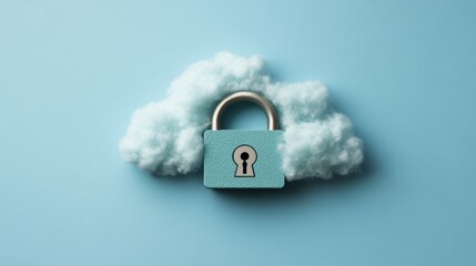 Poster - A digital lock on a cloud storage interface, symbolizing secure cloud data management and encryption.
