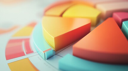 Poster - Close-up of a D pie chart with interactive elements, including hover effects and clickable segments, illustrating a sophisticated data presentation.