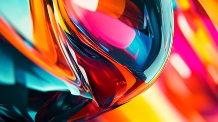 Leinwandbilder - Close-up of a vibrant, modern graphic design featuring dynamic shapes and bright colors, perfect for digital media and creative projects.