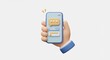 © Frame Stocks - 3d hand holding mobile phone, illustrated rendering