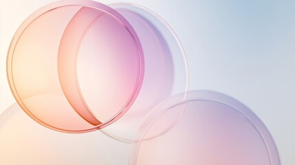 Leinwandbilder - Gradient background with overlapping transparent circles, giving a sense of depth and space