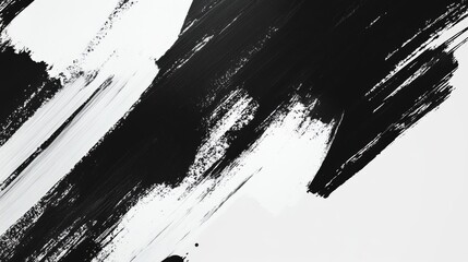 Poster - Minimalist abstract background with monochrome brush strokes, modern and clean design
