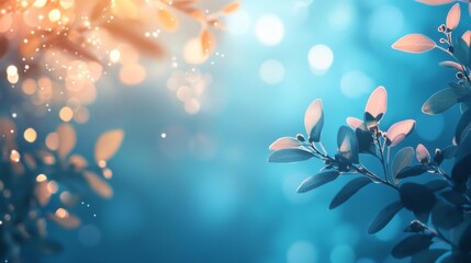 Poster - Minimalist blue gradient background with soft light effects, perfect for text overlay