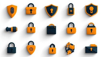 Aufkleber - Enhancing personal security icon collection for shield protection standards in digital environments