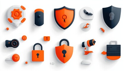 Aufkleber - Enhancing personal security a comprehensive collection of shield icons for pa standards in digital environments