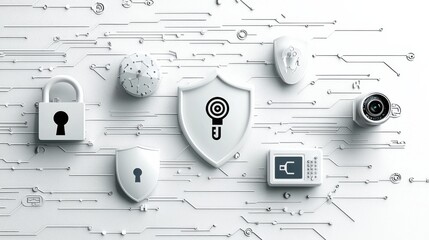 Aufkleber - Enhancing cybersecurity six standard firewall lock icons in a digital environment for better protection