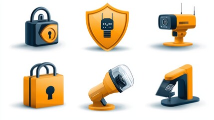 Aufkleber - Enhancing security standards six iconic essentials for digital protection online safety graphic design modern technology visual representation
