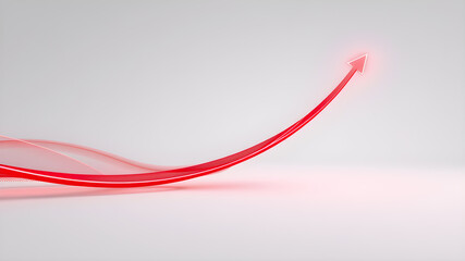 Wall Mural - high speed technology dynamic digital curve red ribbon coming from bottom left corner reaching out t