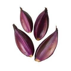 Wall Mural - Vibrant Purple Shallots on Black Background