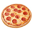 © stockpro - Delicious pepperoni pizza for culinary inspiration, isolated on white or transparent background