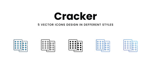 Sticker - Cracker icons in different style vector stock illustration